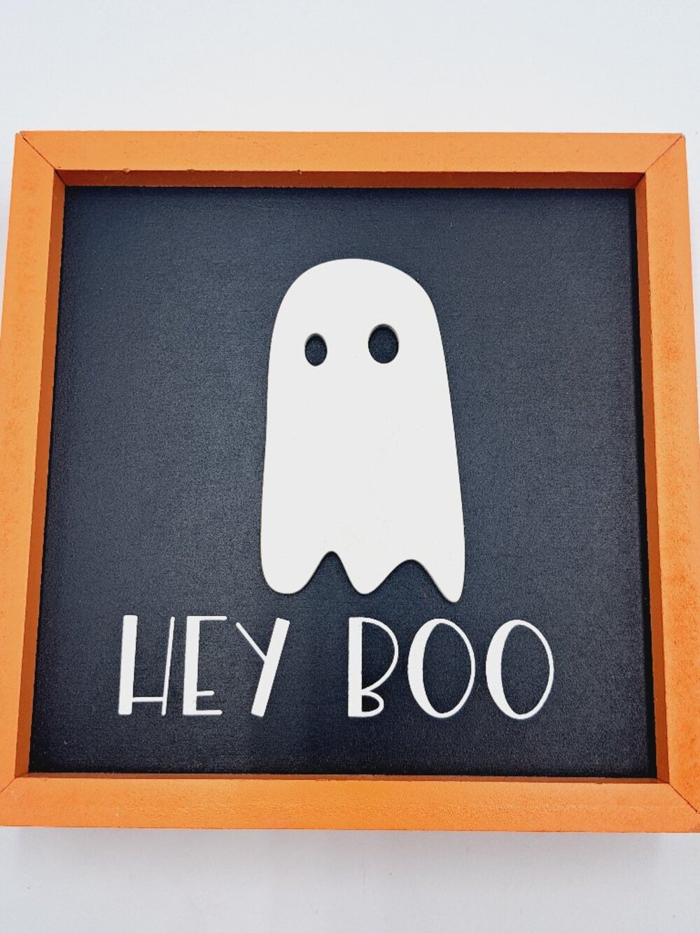 Hey Boo Freestanding Ghost Halloween Farmhouse Wood Art Decor